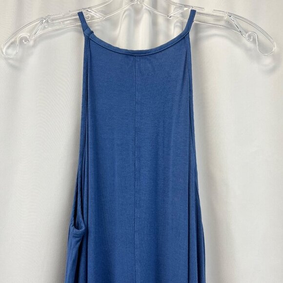 Olivia Rae Halter Round Hem Maxi Shift Dress Blue Womens Size XS - Picture 6 of 9